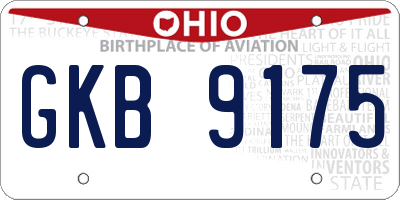 OH license plate GKB9175