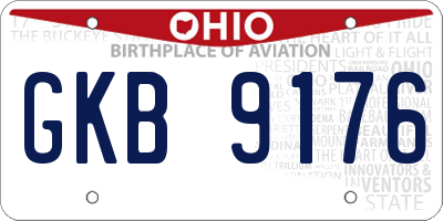 OH license plate GKB9176