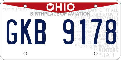 OH license plate GKB9178