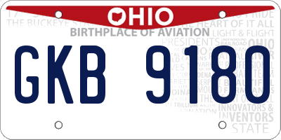 OH license plate GKB9180