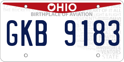 OH license plate GKB9183