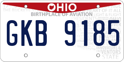 OH license plate GKB9185