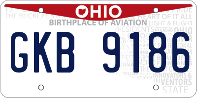 OH license plate GKB9186
