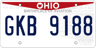 OH license plate GKB9188