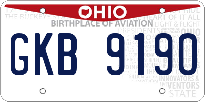 OH license plate GKB9190