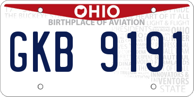 OH license plate GKB9191