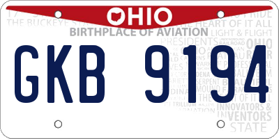OH license plate GKB9194