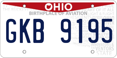 OH license plate GKB9195