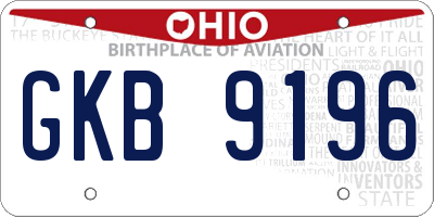 OH license plate GKB9196