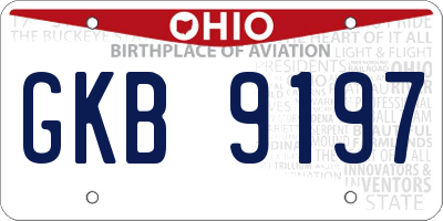 OH license plate GKB9197