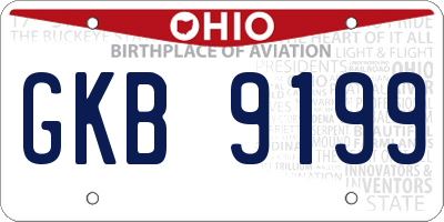 OH license plate GKB9199