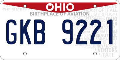 OH license plate GKB9221