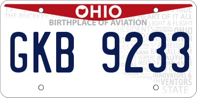OH license plate GKB9233