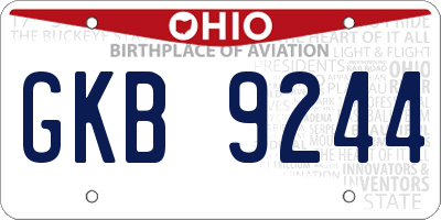 OH license plate GKB9244