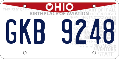 OH license plate GKB9248