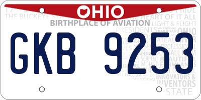 OH license plate GKB9253