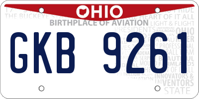 OH license plate GKB9261
