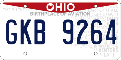 OH license plate GKB9264