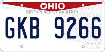 OH license plate GKB9266