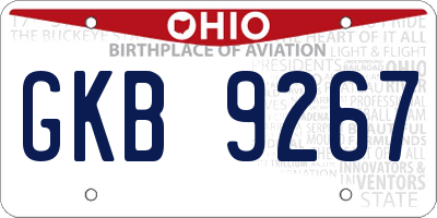 OH license plate GKB9267