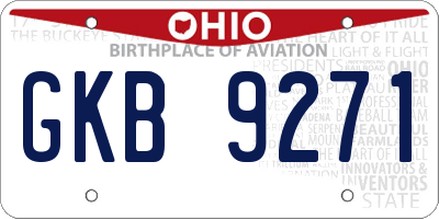 OH license plate GKB9271