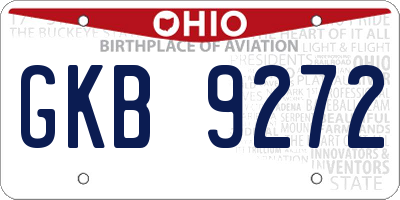 OH license plate GKB9272
