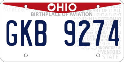 OH license plate GKB9274