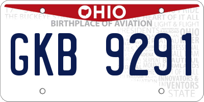 OH license plate GKB9291