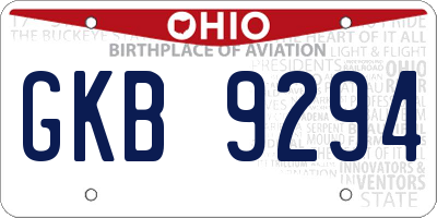 OH license plate GKB9294