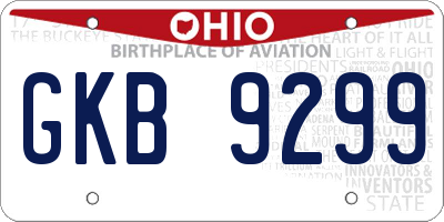 OH license plate GKB9299