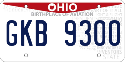 OH license plate GKB9300