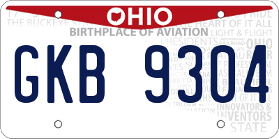 OH license plate GKB9304