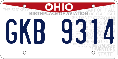 OH license plate GKB9314