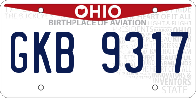 OH license plate GKB9317