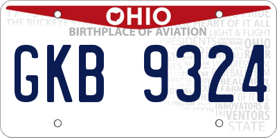 OH license plate GKB9324