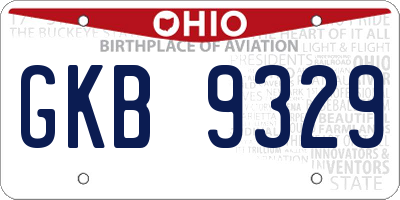 OH license plate GKB9329