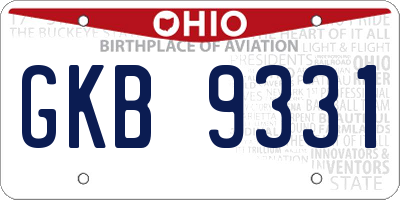 OH license plate GKB9331