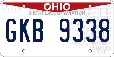 OH license plate GKB9338