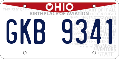 OH license plate GKB9341