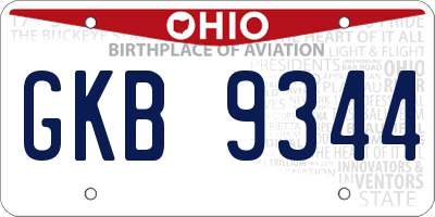 OH license plate GKB9344