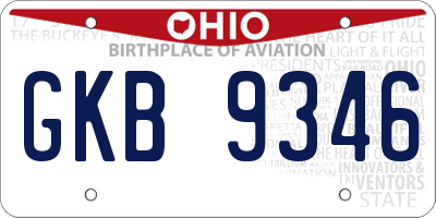 OH license plate GKB9346