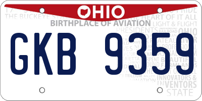 OH license plate GKB9359
