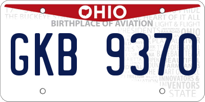 OH license plate GKB9370