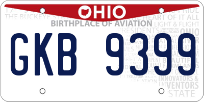 OH license plate GKB9399
