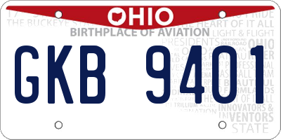 OH license plate GKB9401