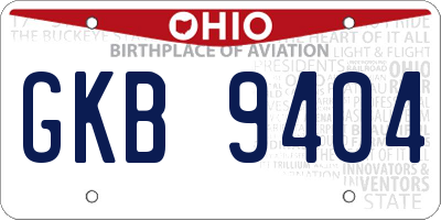 OH license plate GKB9404