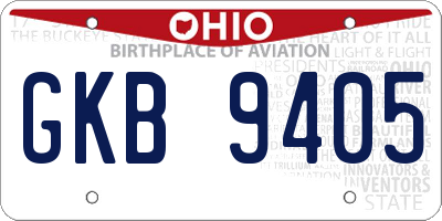 OH license plate GKB9405