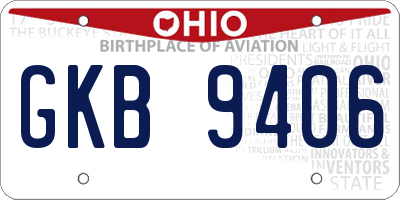 OH license plate GKB9406