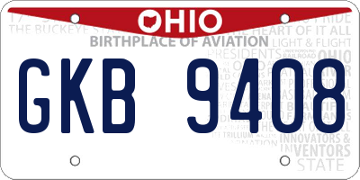 OH license plate GKB9408
