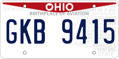 OH license plate GKB9415